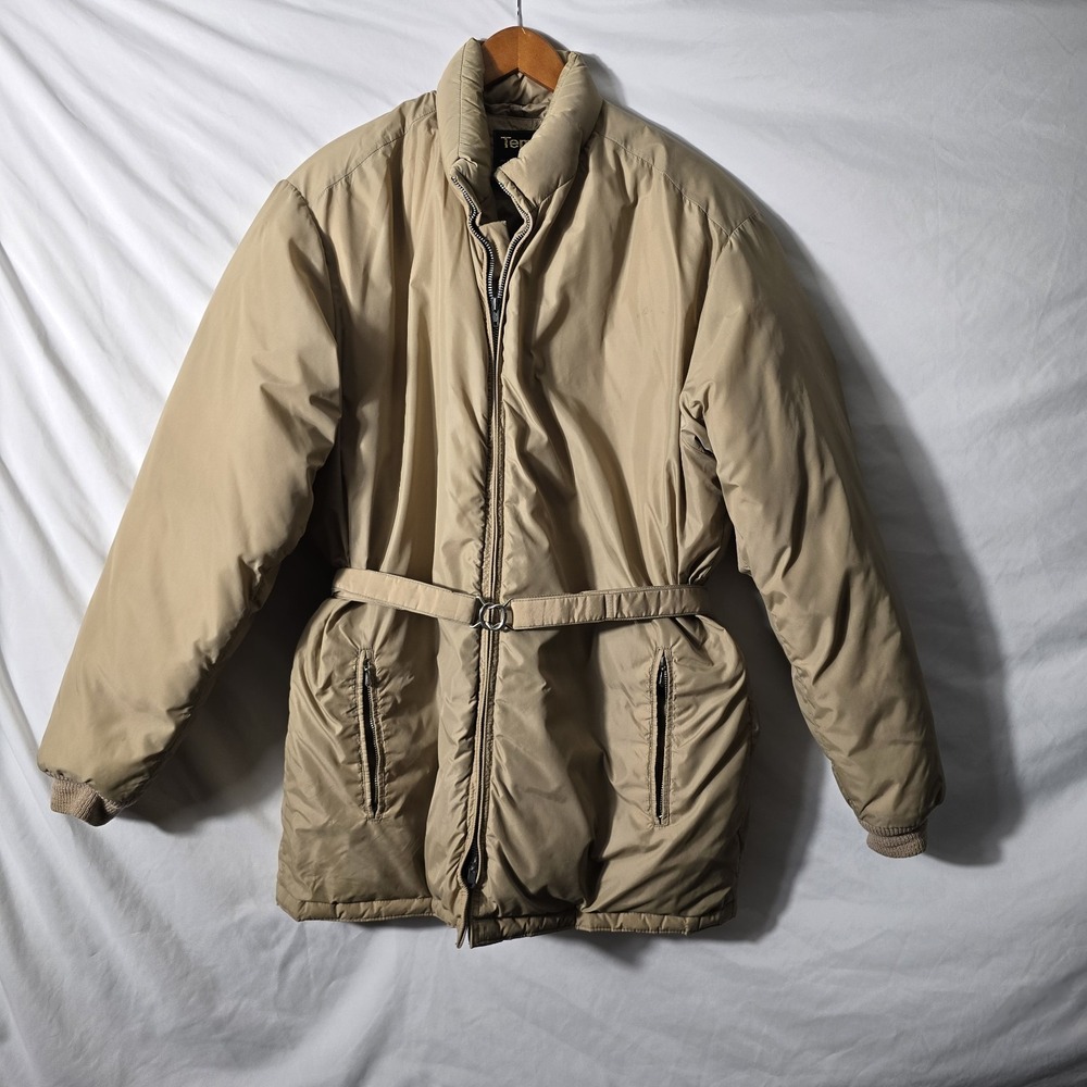 Vintage Womens Tempco Down Jacket Beige size M/L Winter Insulated - Picture 2 of 12